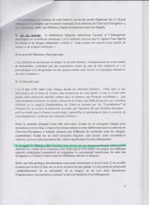 extrait surligné de la requête SOS Racisme contre la commune expliquant notre demande de dissolution